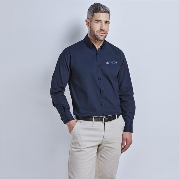 Mens Long Sleeve Cotton Twill Moderna  Shirt