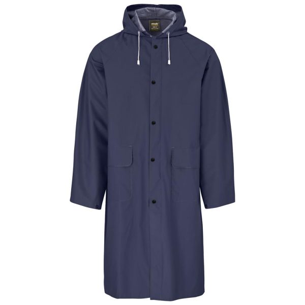 Light Duty Storm Rubberised Polyester/PVC Raincoat - Navy