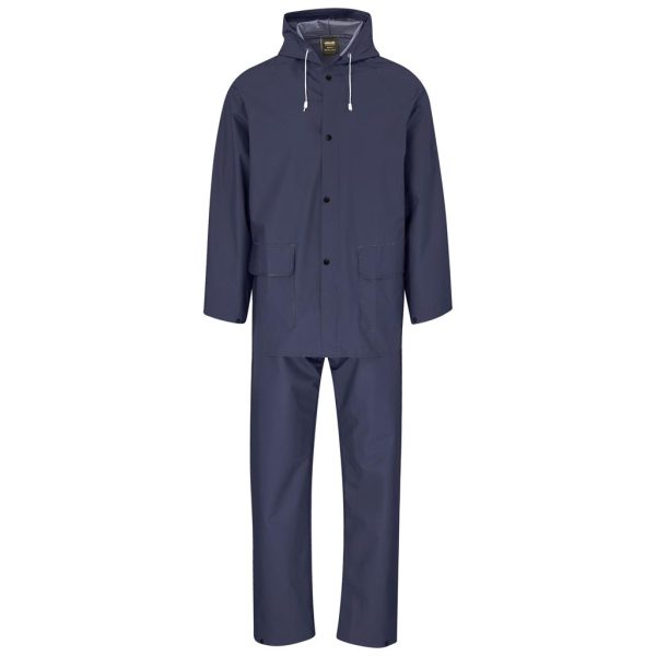 Light Hurricane Rubberised Polyester/PVC Rainsuit - Navy