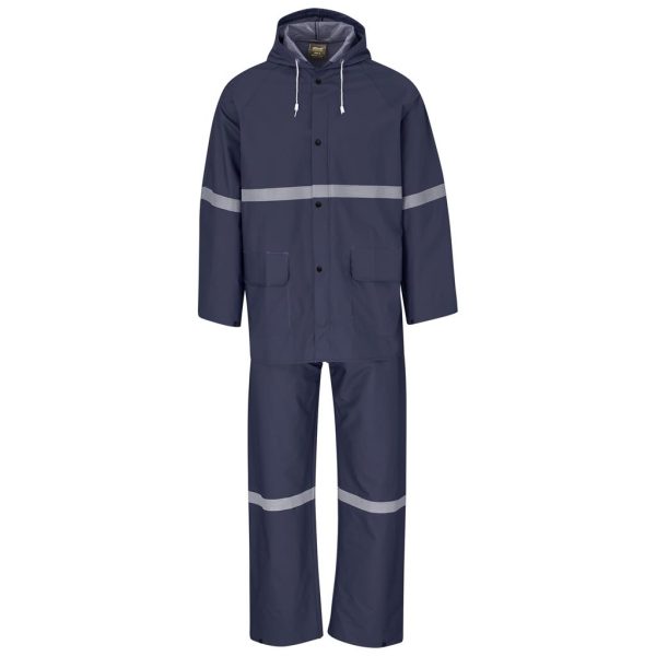 Light Duty Tornado  Hi-Viz Reflective  Rubberised Rainsuit - Navy